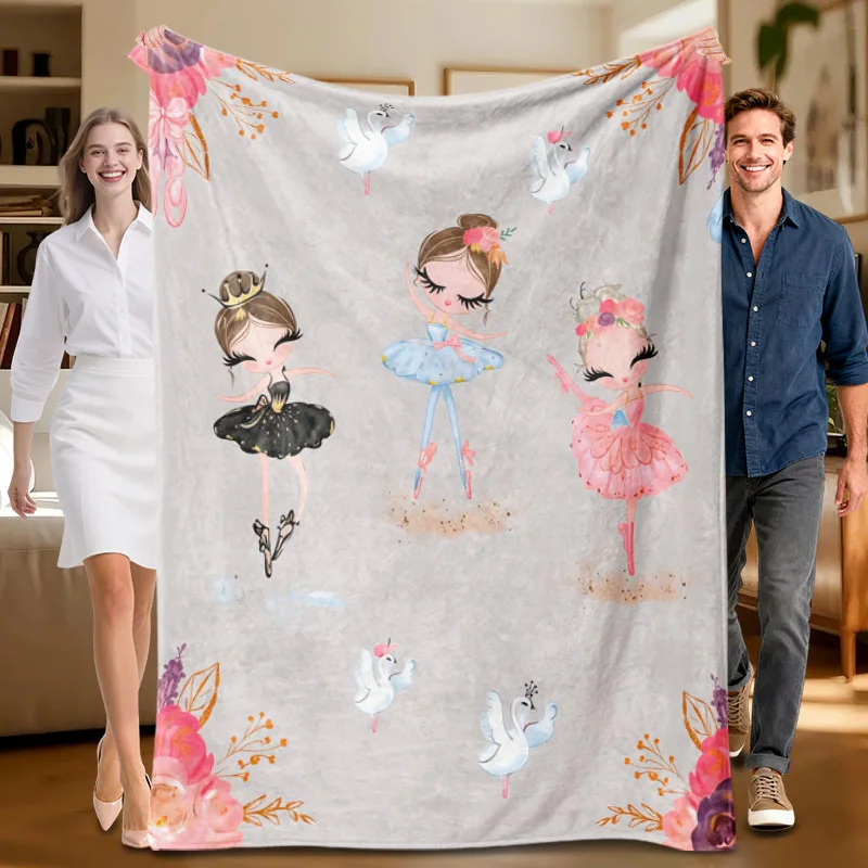 

Цельное фланелевое одеяло балетной тематики, мягкое и уютное, идеально подходит для дивана, кровати, офиса. Идеальный подарок для семьи, друзей, праздников.