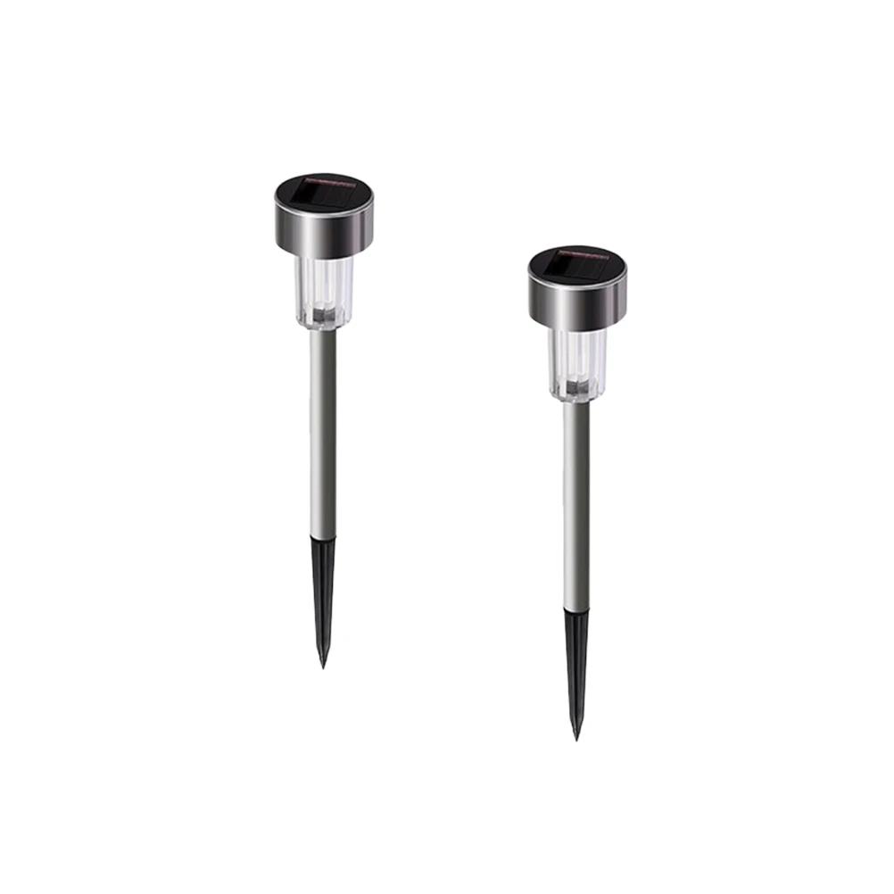 

2 pcs Solar Lights Stainless Steel Tube Shaped LED for Garden Path Driveway Outdoor Lighting Weather Resistant