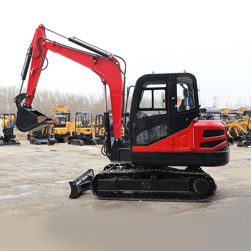 OEM/ODM 6ton Compact Mini Crawler Excavator Accessories with Side Swing Function Motor Pump Gearbox High Digging Power