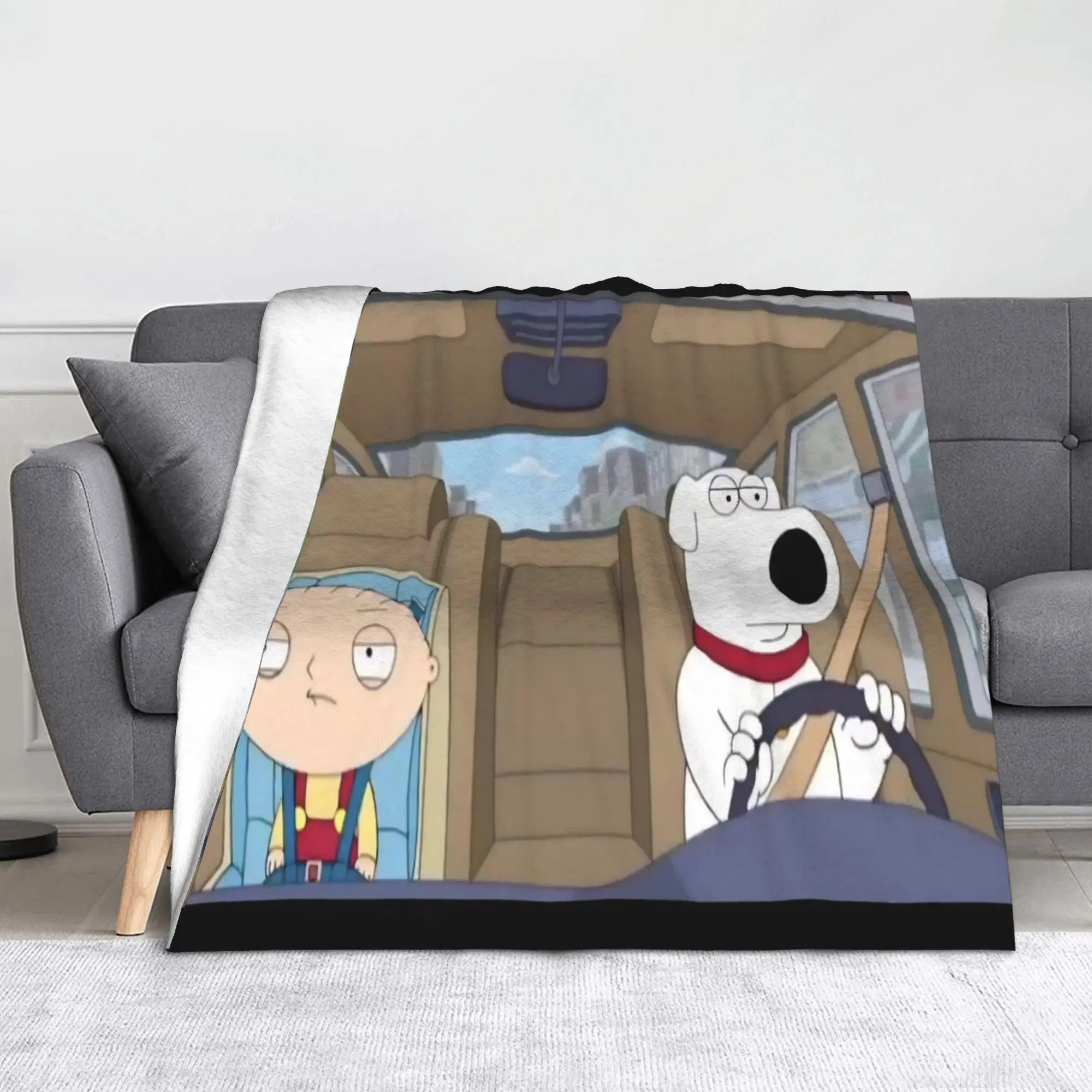 Familys Guys Anime Blanket Stewarts Brian Dog Wool Vintage Warm Throw Blankets for Coverlet Textile Decor