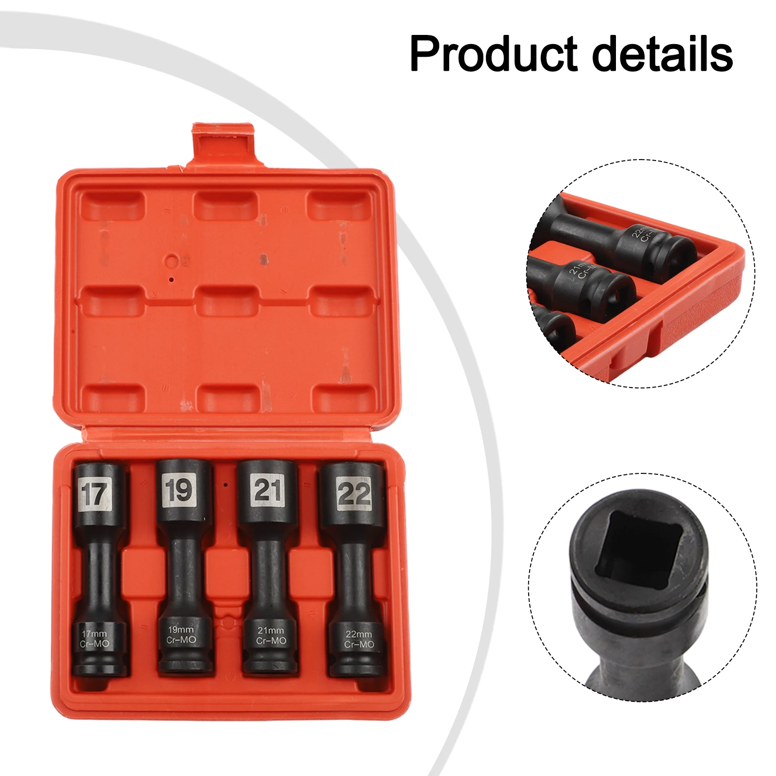 

4Pcs Socket Wrench 1/2'' Adapter For Hex Nut Sleeve Tool For Impact Socket Screwdriver Nut Removal Power Wrench Tool Accessories