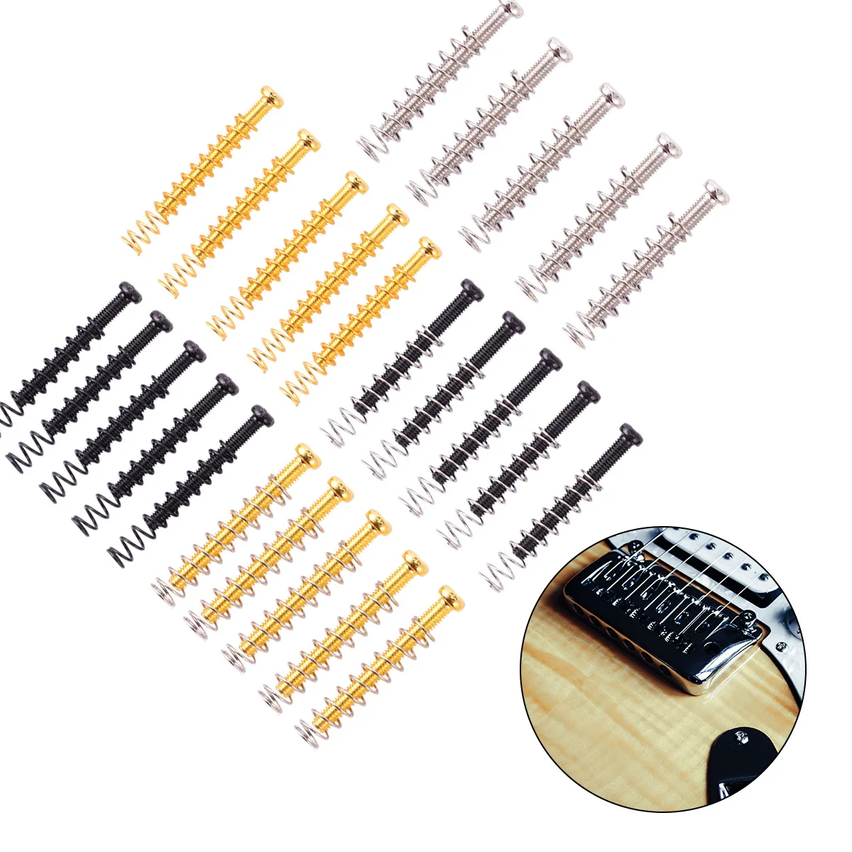 

25pcs Pickup Adjusting Height Screws Springs For Electric Guitar Dual Coil Humbucker Hardware Mixed Color Instrument Accessory