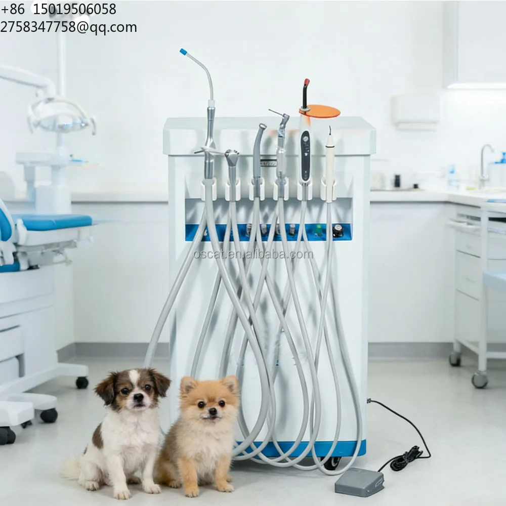 OSCAT Portable Animal Unit with Compressor Suction Pet Ultrasonic  Scaler Veterinary Instrument Veterinary Clinic