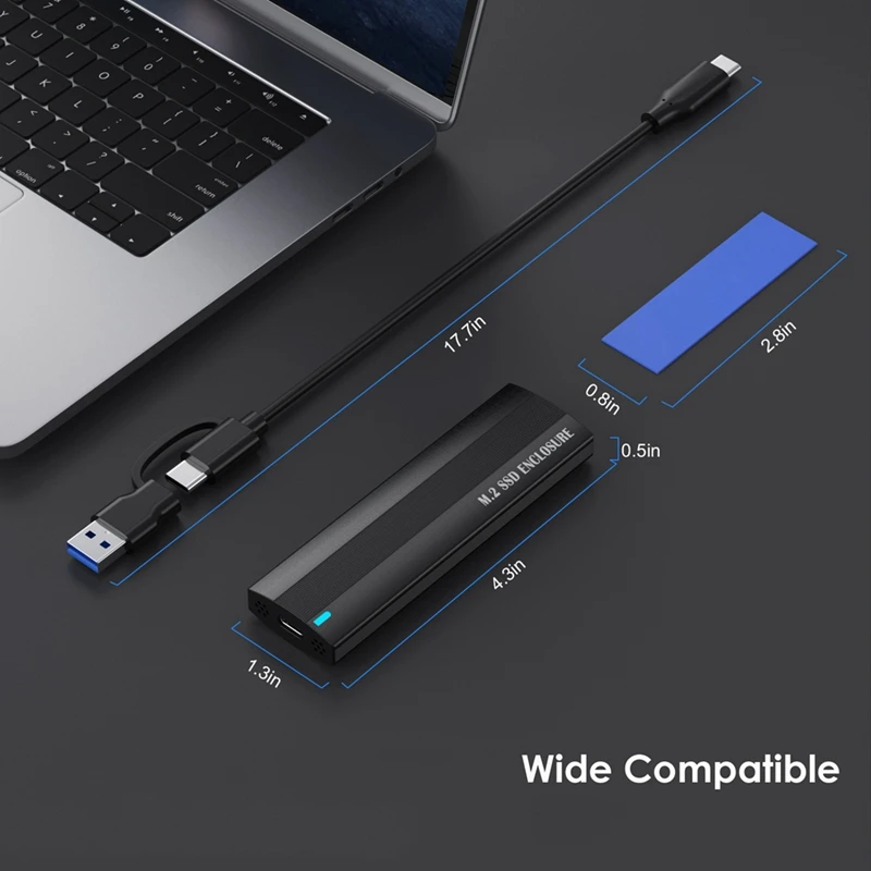 M.2 Hard Drive Enclosure NGFF Dual Protocol Typec Mobile Hard Drive Enclosure SATA SSD Solid State To USB