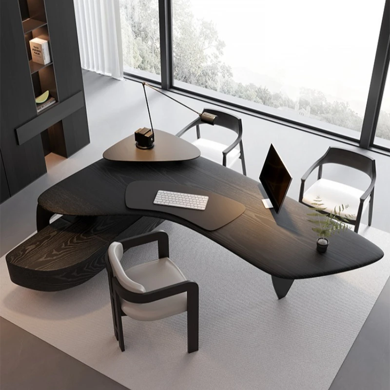 

New boss desk, light luxury, high-end solid wood, simple large desk, young desk, study desk