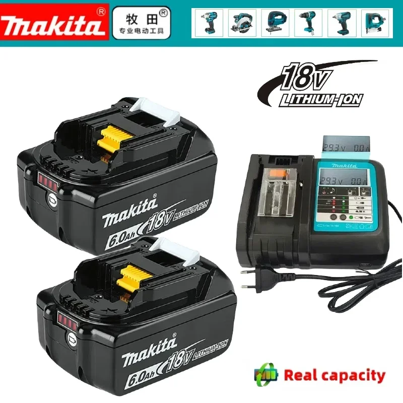 100% original makita 6Ah/5Ah/3Ah para baterías makita 18v bl1830b bl1850b bl1840 bl1860 bl1815 reemplazo de baterías de litio