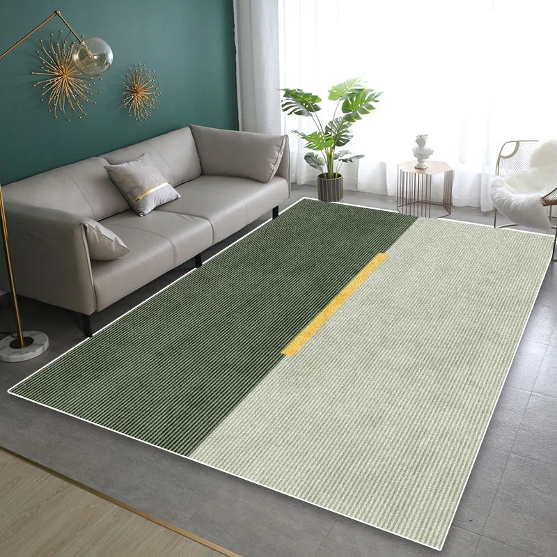 

Minimalist Green Area Rug Non-Slip Soft Carpet for Living Room Bedroom Bedside Floor Mat Home Decor