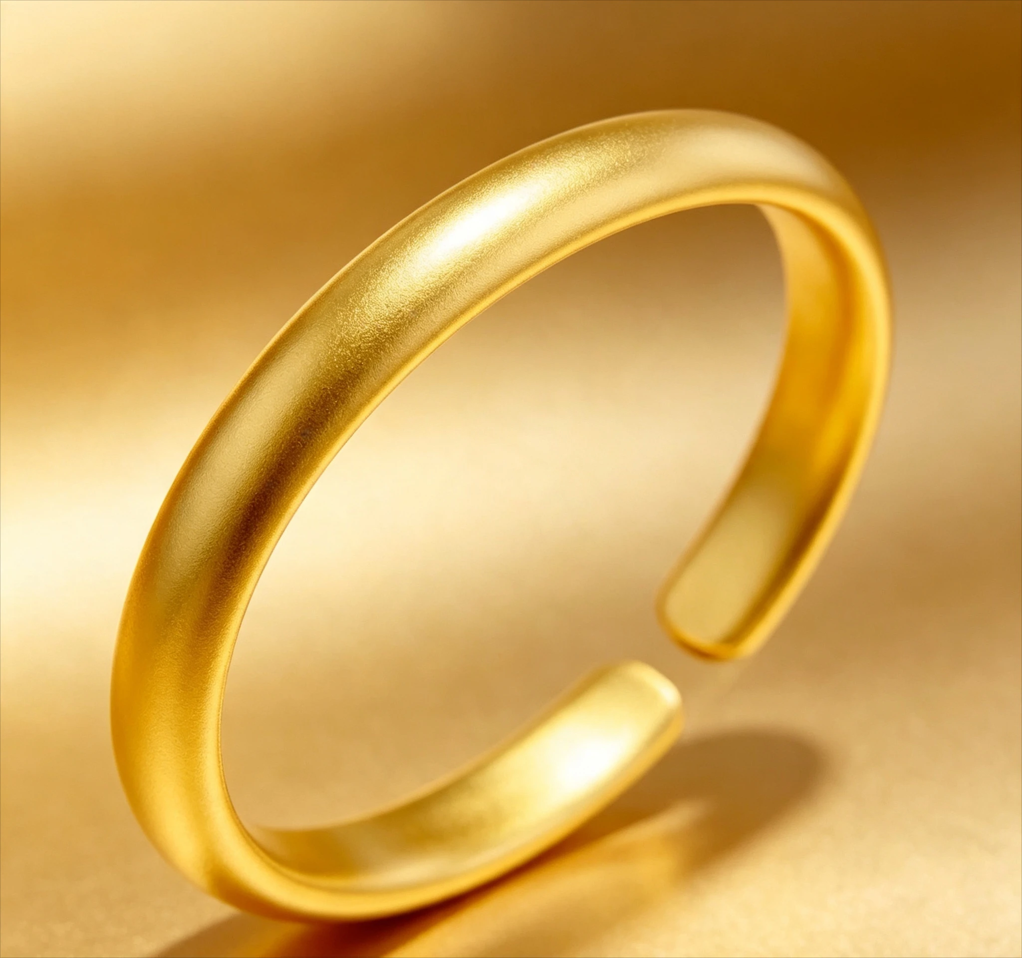 method 9999 24K Real Gold inherits loach back bracelet plain ring bracelet women wedding  Giving a gift to friend