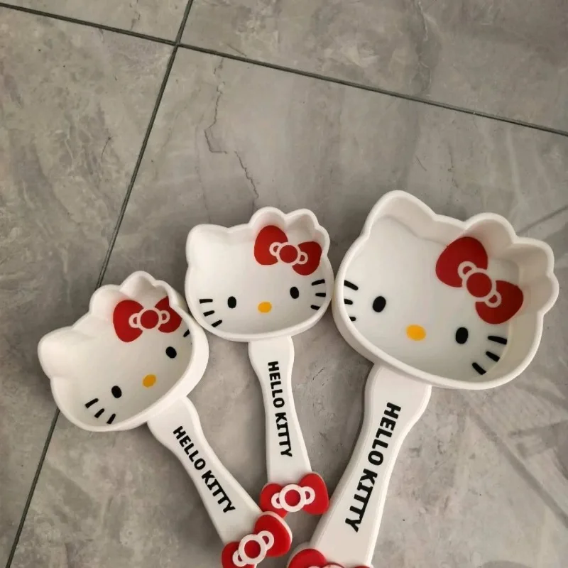 Anime Sanrio HelloKitty Cute Kawaii Custom Long Handle Pet Food Scoop Measuring Spoon Cat Dog Lightweight Portable Home Gifts