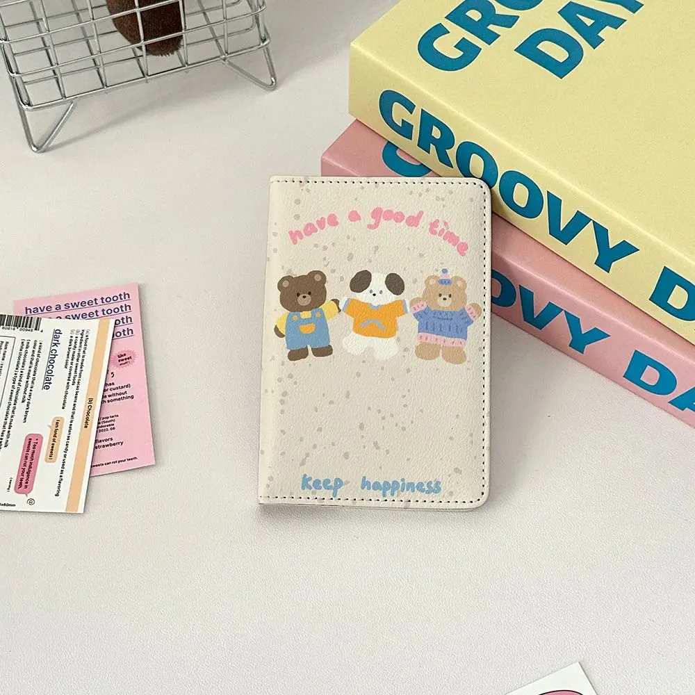 PU Leather Cute Passport Holder Multi-function Ultra-thin Passport Bag Cartoon Credit Card Wallet Portable Travel Accessories