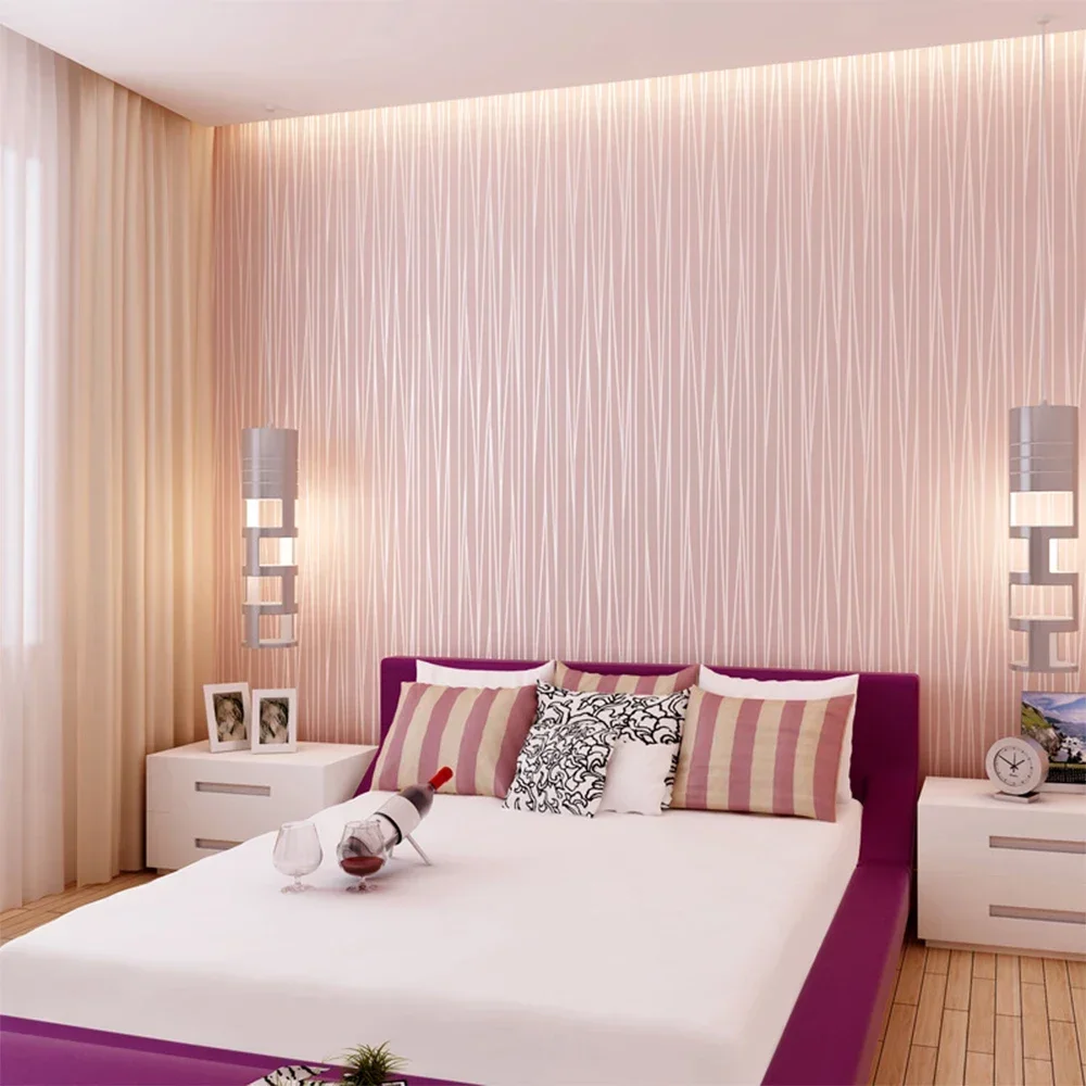 Self Adhesive Non-woven Wallpaper Modern Minimalist Vertical Stripe Pattern Wall Paper Home Decoration Wallpaper