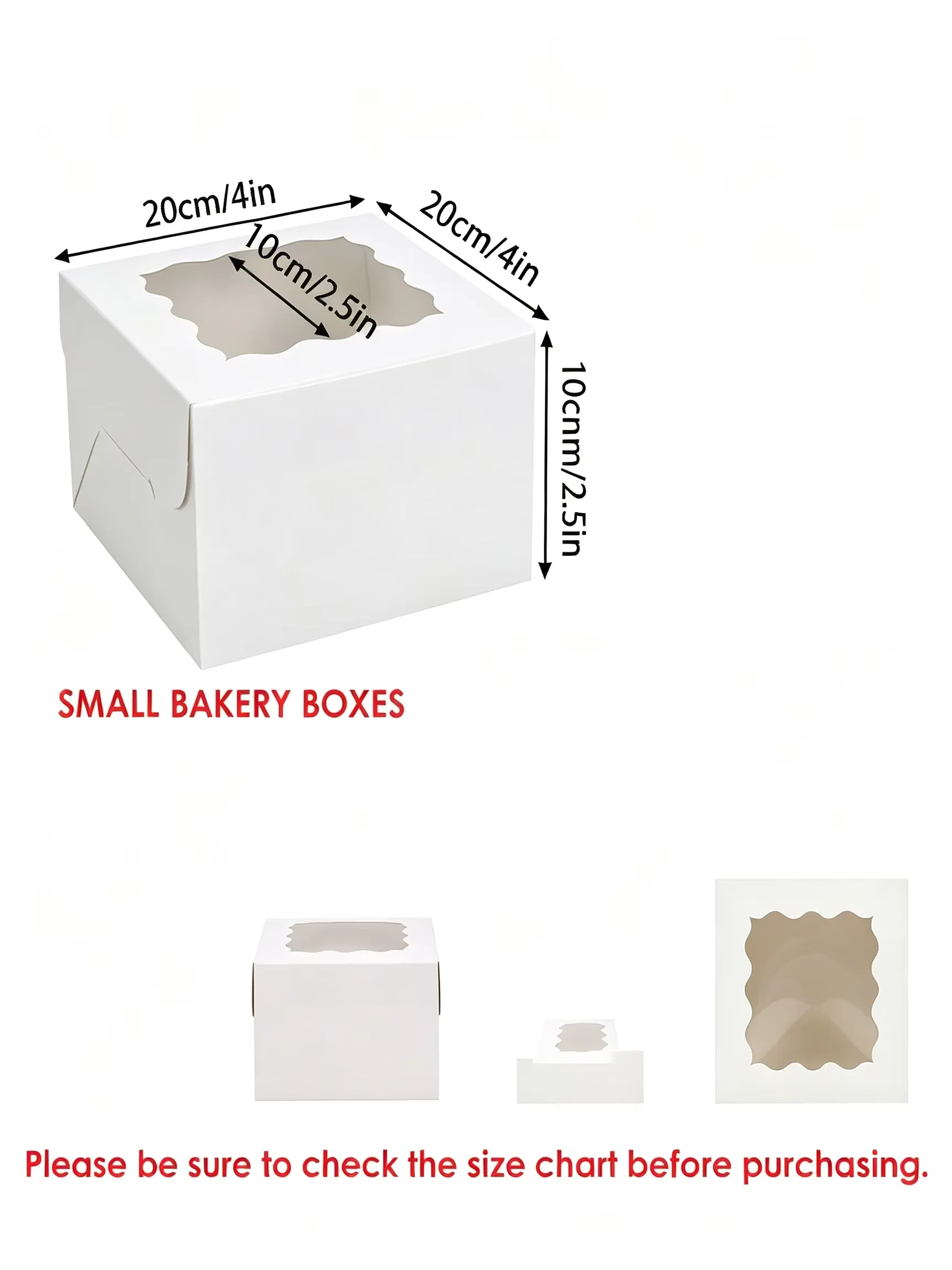 Bulk Pack of 24/12/3 White Window Cookie Boxes 4x4x2.5 Inches Perfect for Small Biscuits Pastries Desserts Chocolates Strawberri