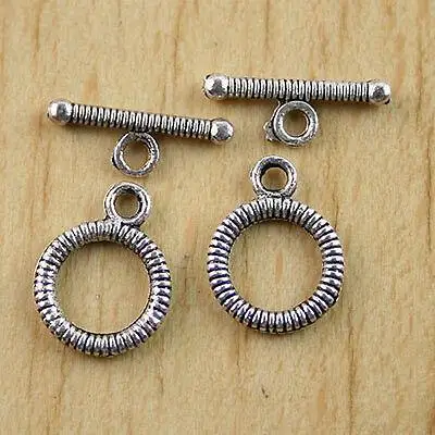 40sets ring10.5mm bar14.5mm hole:2mm Round Toggle Clasp H0545