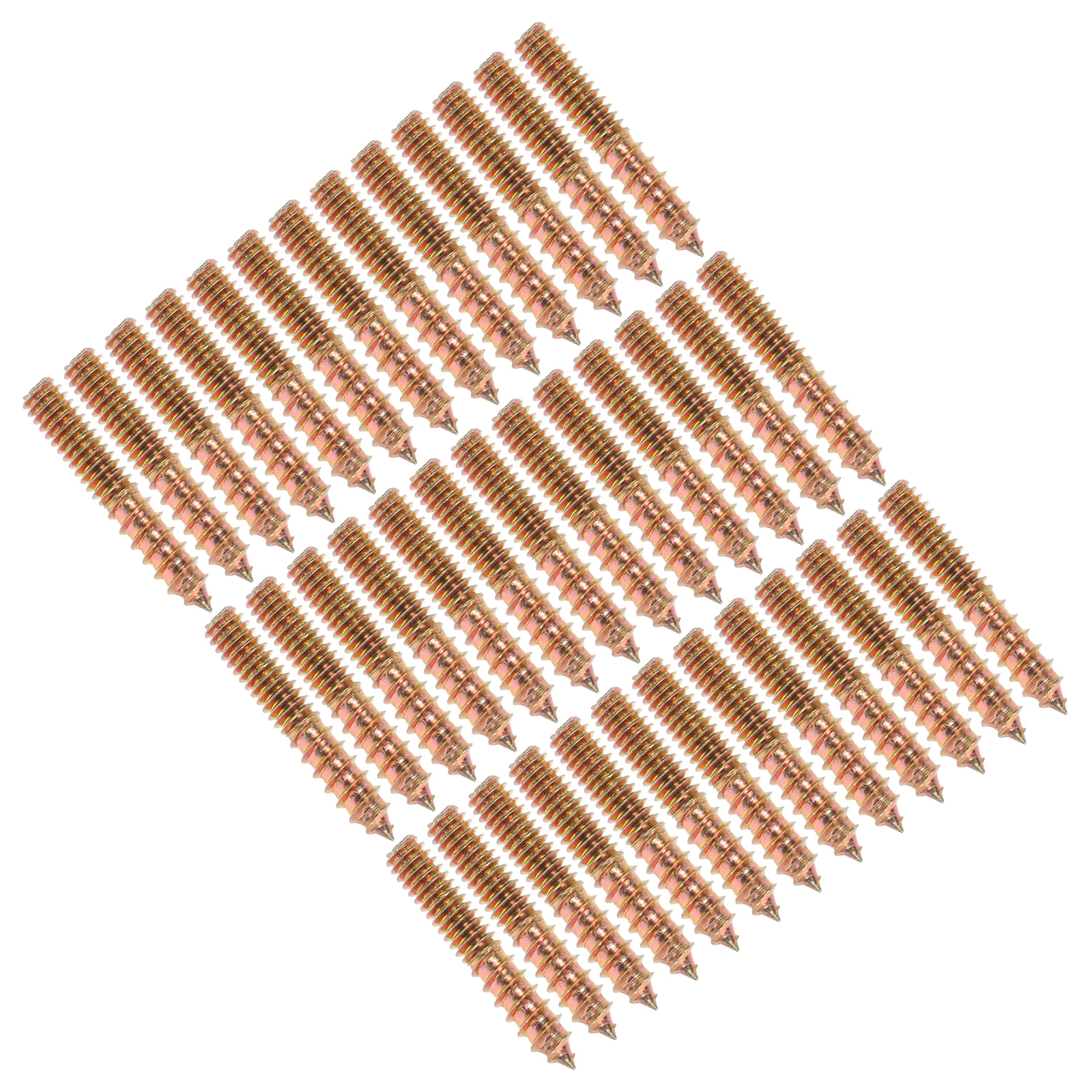 

100 Pcs Double Headed Screws Self Tapping Steel Furniture Replacement Hanger Bolts Metal Woodworking Projects Household