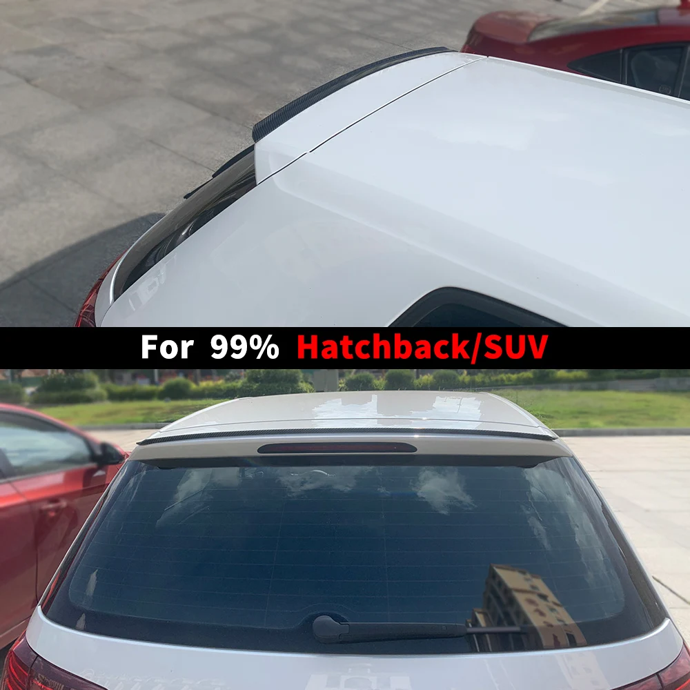 Carbon Look or Glossy Black Universal Rear Trunk Spoiler Wing Sport Air Dam For 99% Cars Sedan Coupe Hatchback SUV Tuning Trim