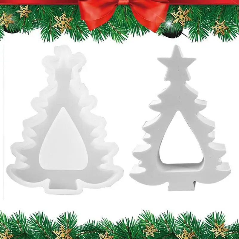 

Silicone Craft Molds Candle Mold 3D Silicone Mould Christmas Tree Candle Mold Handmade Non-Stick Home Decoration Easy Release