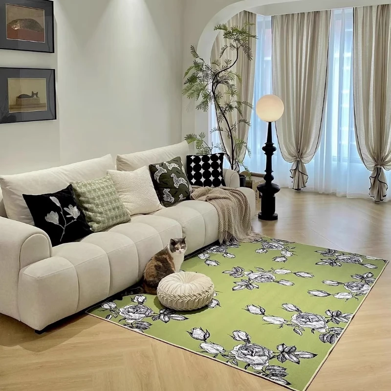 

Flower Shape Living Room Decoration Soft Carpet Large Size Rugs for Bedroom Washable Lounge Floor Mat Washable Cloakroom Rug