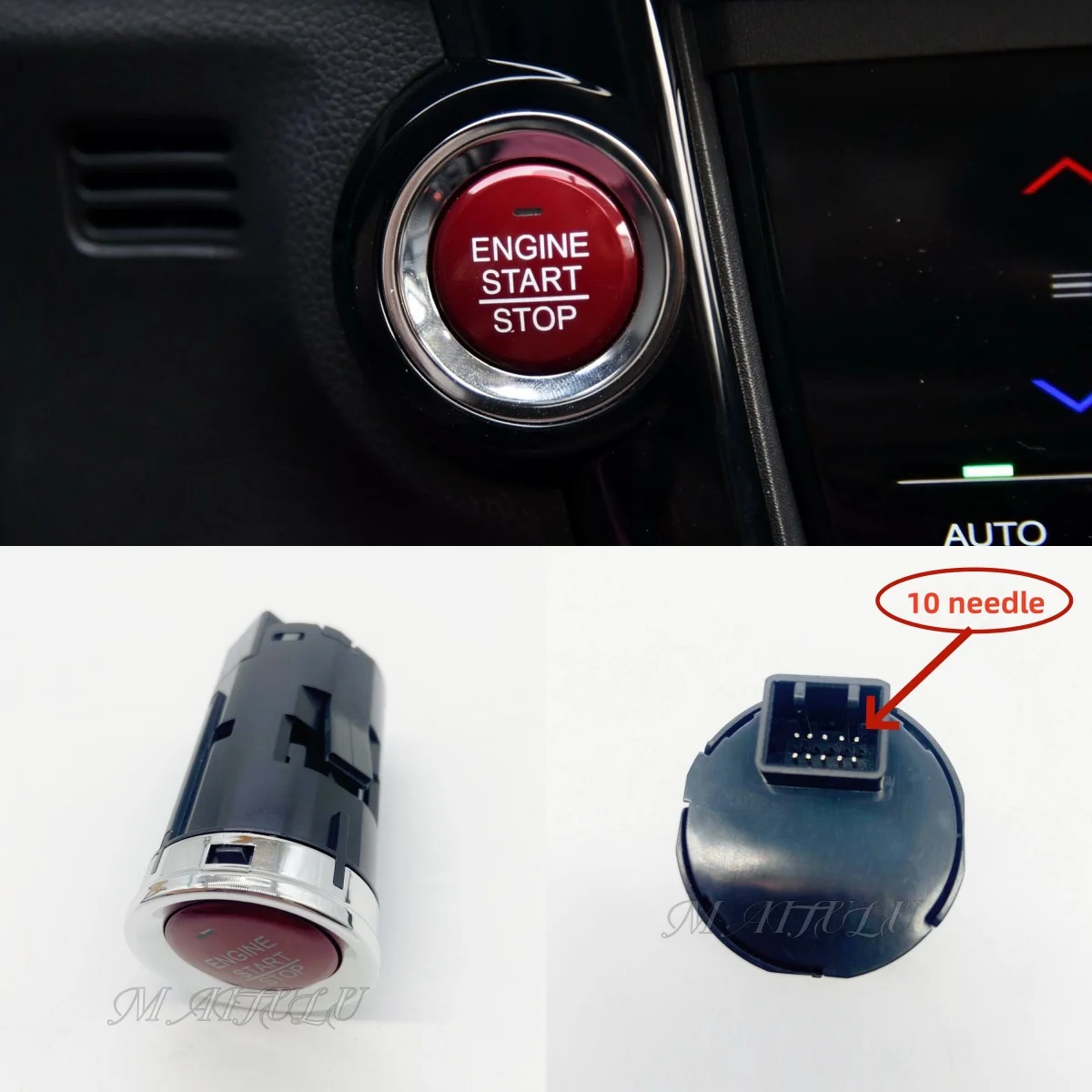 Start Stop button Engine ignition switch Red 35881-T4N-H41 Honda X-RV JADE SPIRIOR ELYSION Odyssey 2015-2020 Start button 10pins