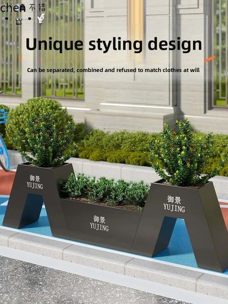 Outdoor Combination Sales Department Exterior Fence Partition Galvanized Sheet Flower Tray Municipal Garden Landscape