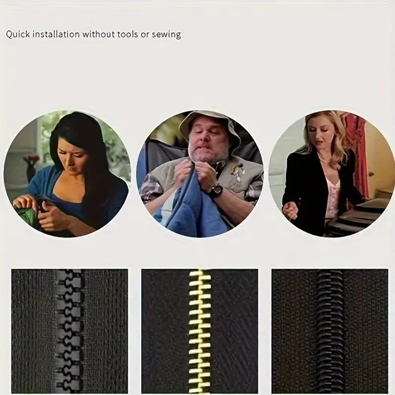 Reißverschluss Reparaturset Universal 2-6pcs Ersatz Zipper Kopf Sofort Reparatur 3 Größen Schieber Fix Kaputte Reißverschlüsse Kleidung Taschen Nähen DIY Zubehör Werkzeuge Praktisch Langlebig Tragbar – Detail 17