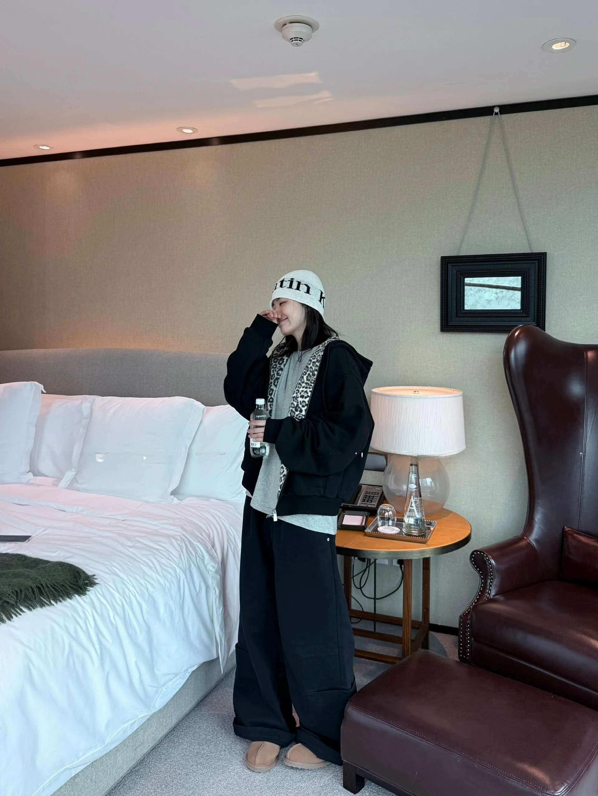 

Double-Sided Wear Thiened Hooded Jaet Casual Faion Zipper Sweatirt PEACHZHOU Velvet Sensation Leopard Print Outerwear