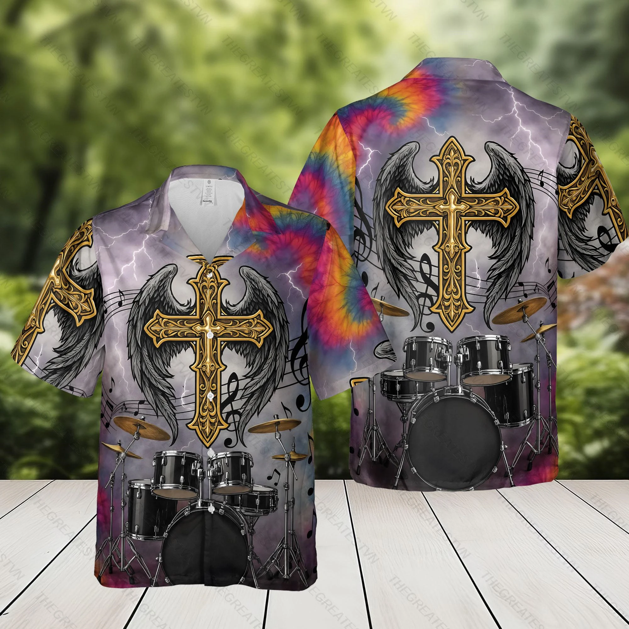 

Hawaii Beach Shirt Fashion Design Men's 3D Skull Print Shirt Retro Singer Street Clothing 2025 Unisex Short Sleeve Blouses Tops