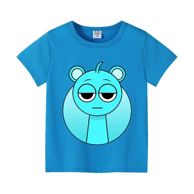 Sprunki Cute T-shirt Kids Incredibox Anime Cotton Clothes Boys Girls Summer Tees Short Sleeve Outdoor Sport Tops Children Gift