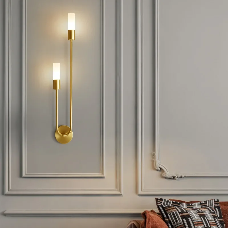 

Modern Led Wall Light Gold Indoor Decor Vanity Lamparas De Pared Sconce Long Strip Nordic Living Room Kitchen Hall Bedroom Lamp