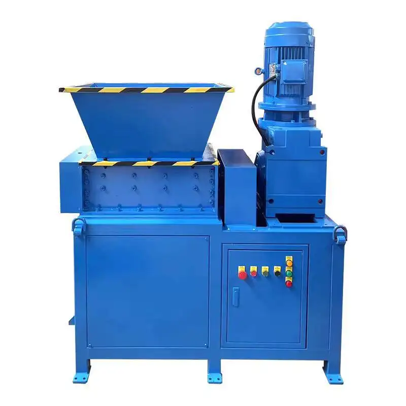 Scrap Iron Blue Bucket Machine Head Material Tire Waste Crusher Box Large And Small Plastic Wood Double Shaft Shredder Metal