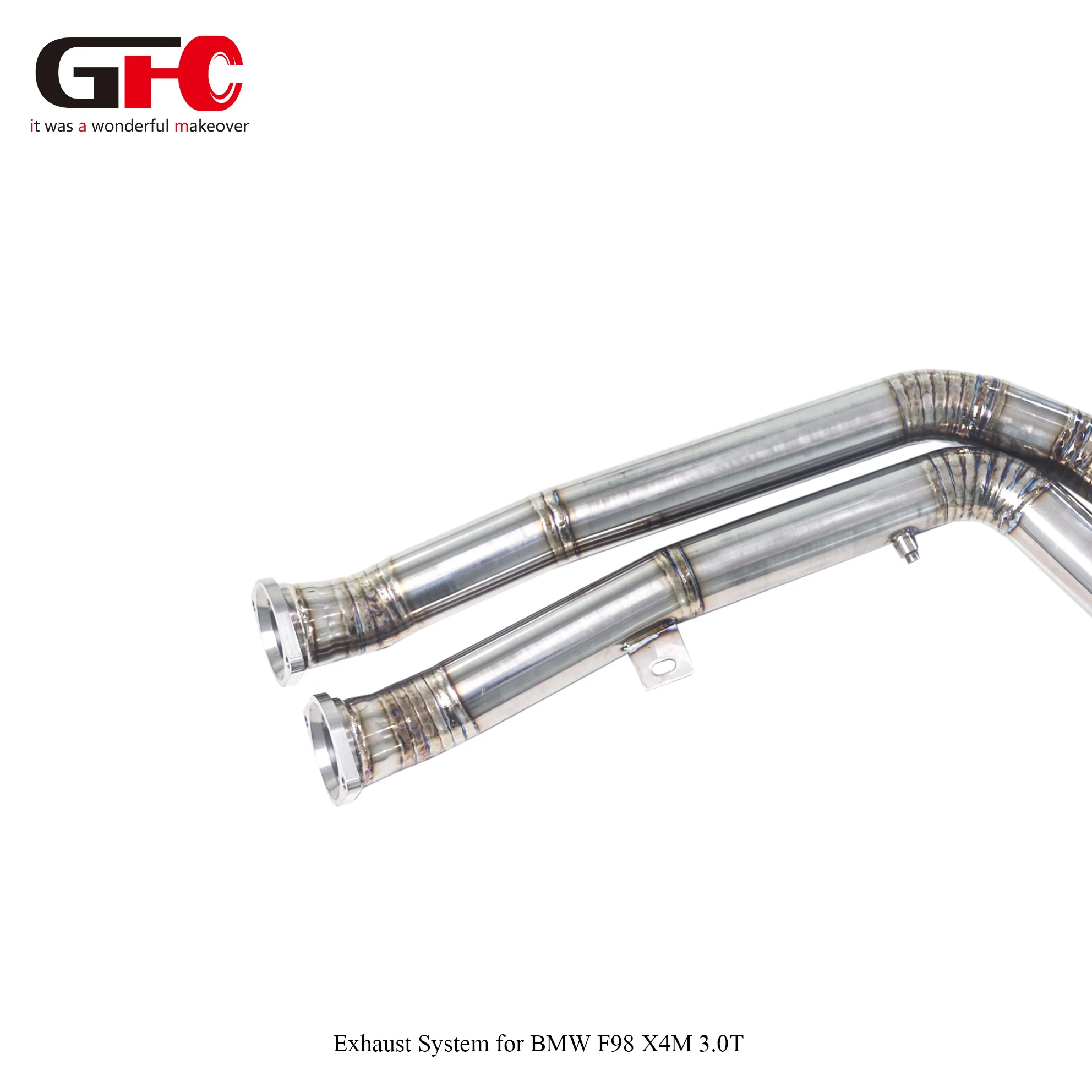 GFC Valved Catback Exhaust System for BMW X4M 3.0T F98 2019-2022, Single Muffler Dual Valves Quad Outlet