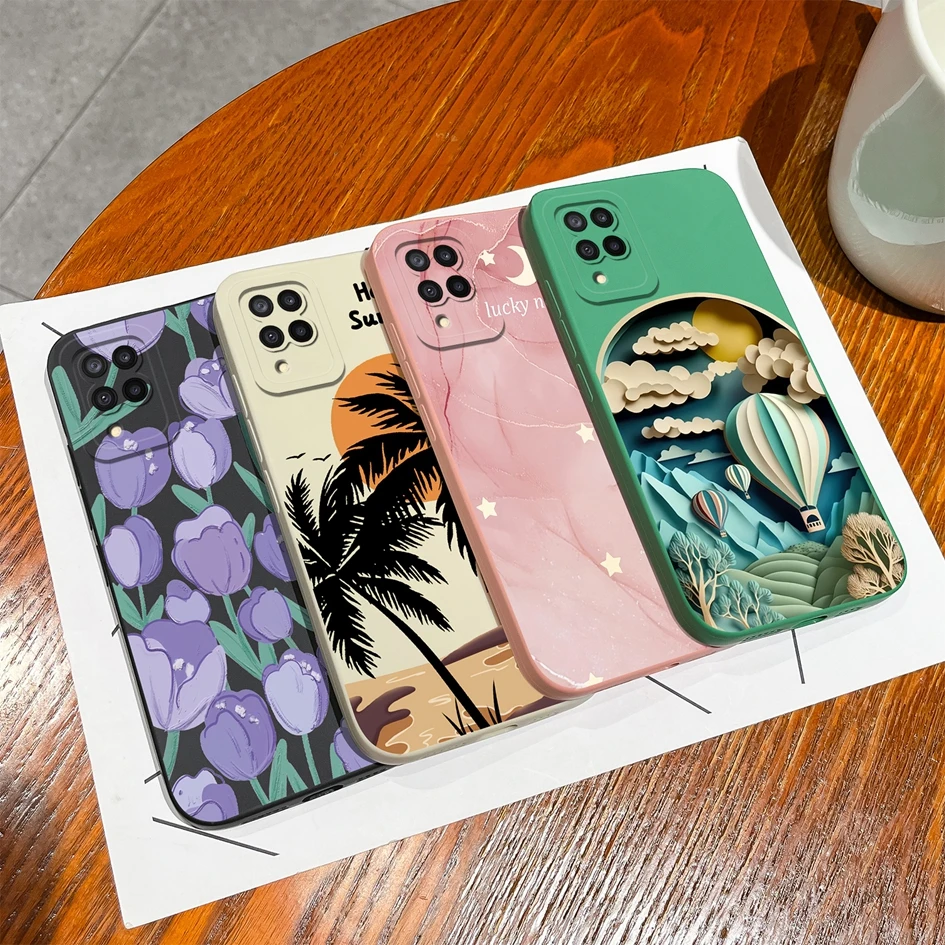 Back Cover For Samsung M12 F12 A12 Phone Case Cute Girl Boy Silicone Soft High Quality Anti Drop Shell Funda For Galaxy M12 Capa