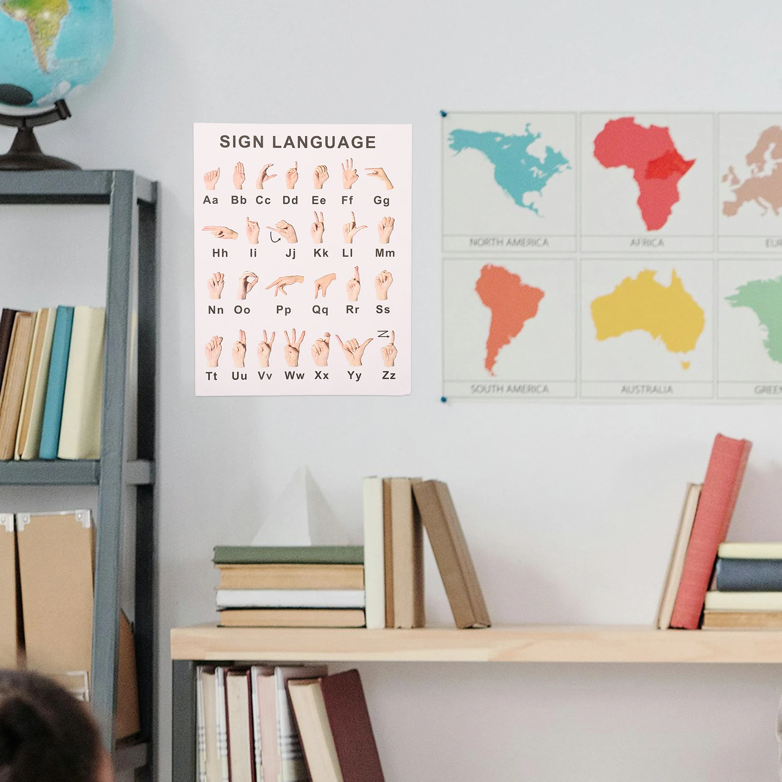 

8 Sheets ASL Learning Poster Gesture Language Charts Kids Classroom Decor Alphabet Educational Wall Art Display