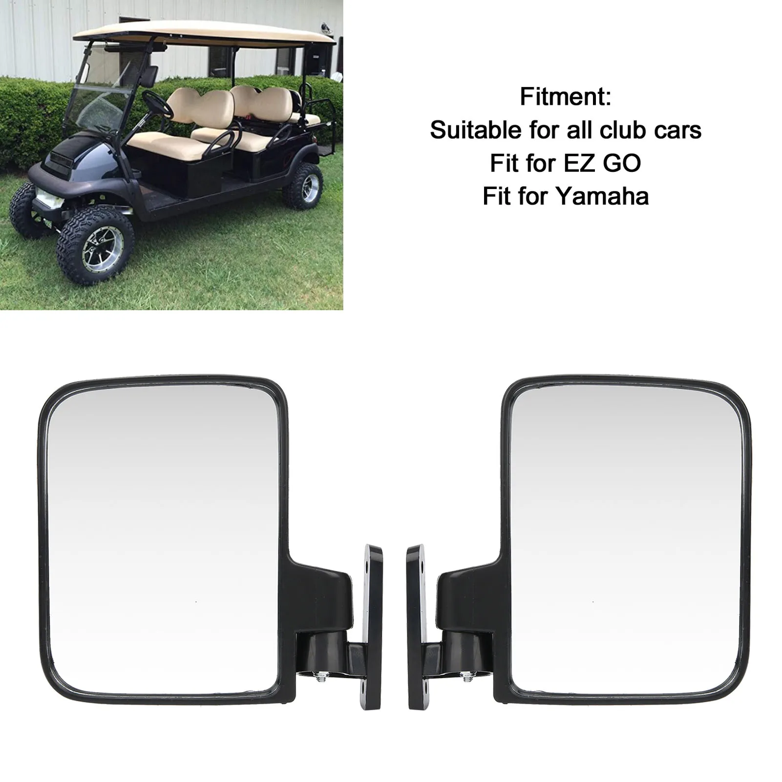 1 Pair Club Car Side Mirrors Folding Convex Rearview Mirror Fit For All Club Car side mirrors blind zone mirrors