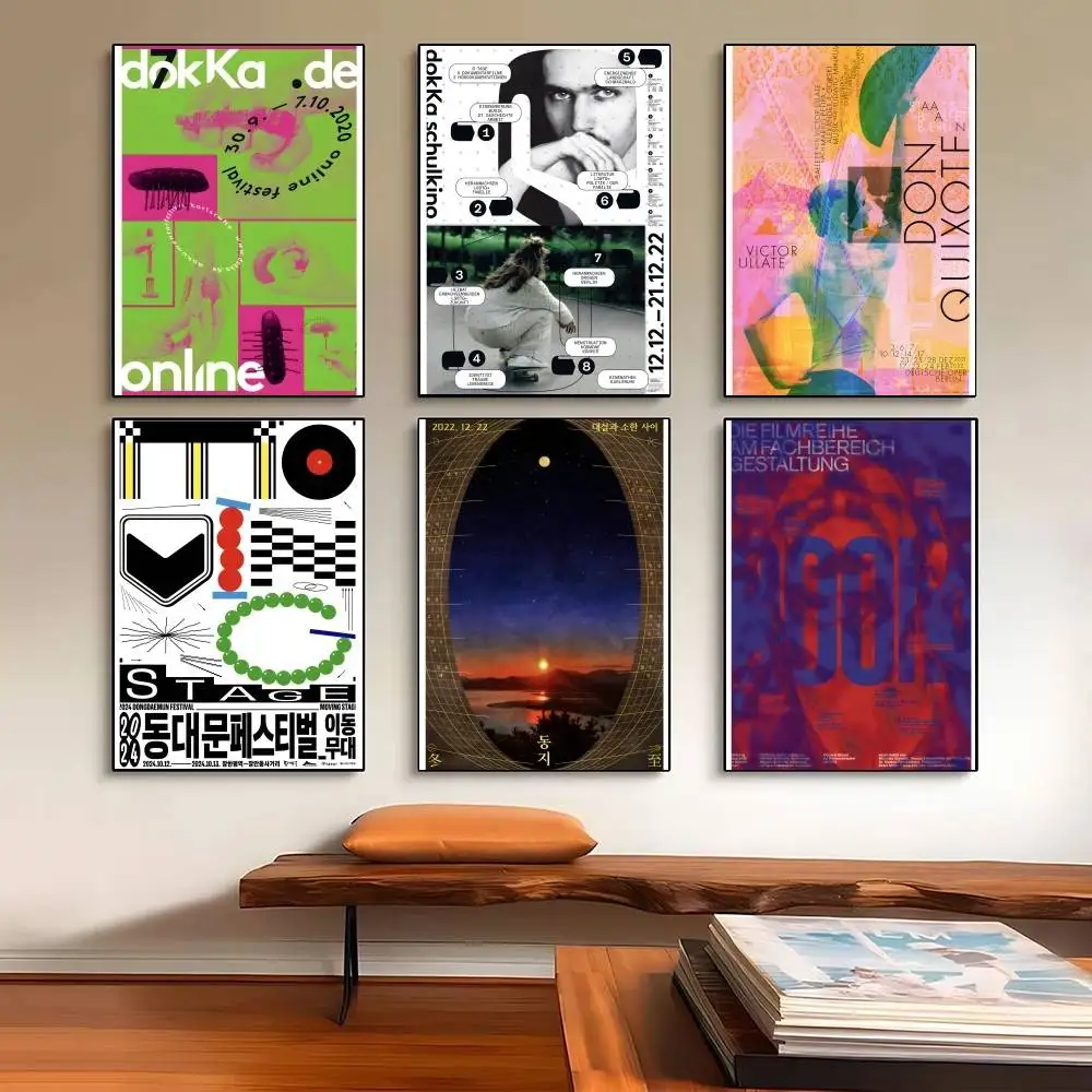 الفنان التصميم الإبداعي نوع الرسم 19 ملصق فني ذاتي اللصق مقاوم للماء ورقة ملصق مقهى بار غرفة جدار ديكور