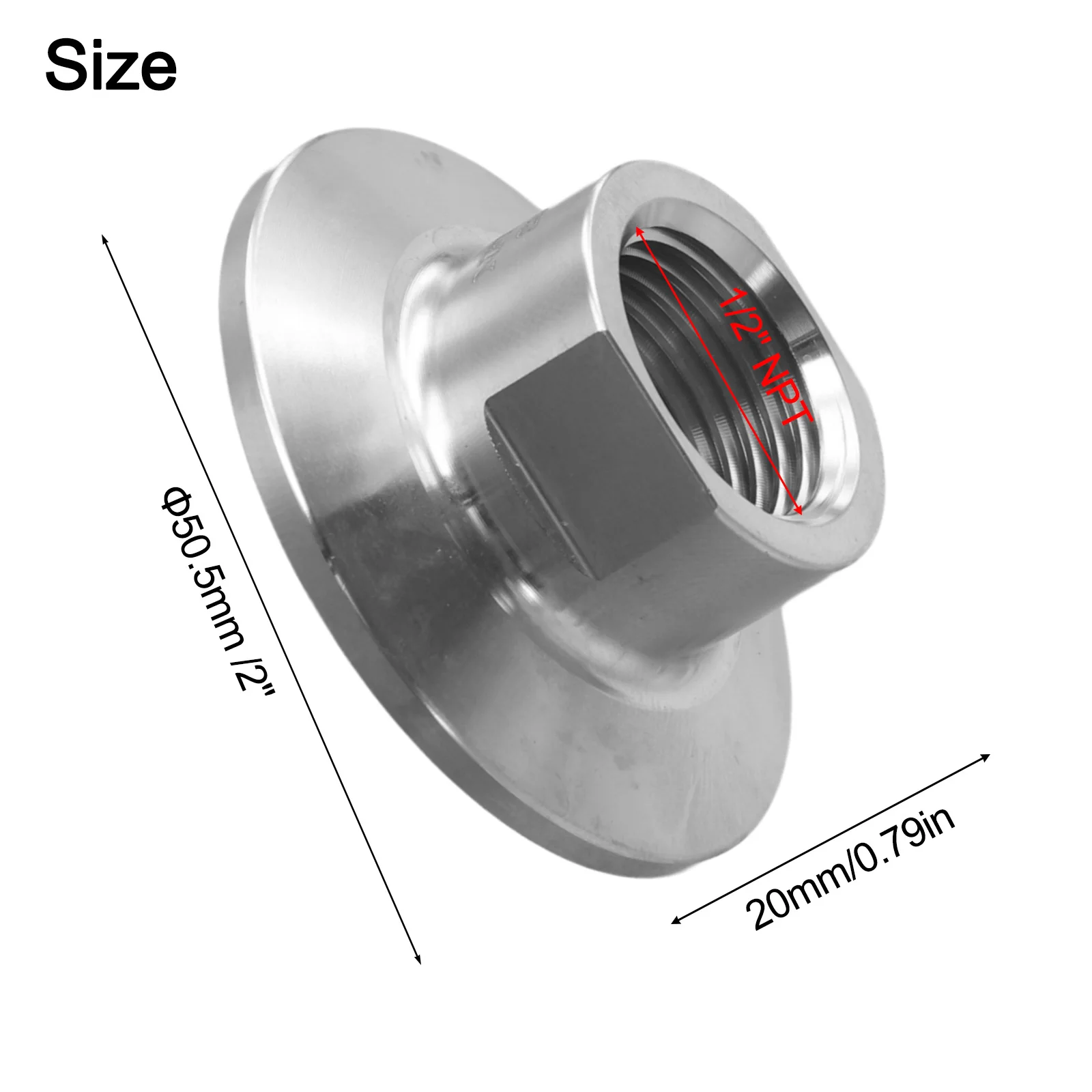 Food Industry Fittings 20 Mm 0.79 Inch 304 Stainless Steel Accurate Ferrule Size Food Processing For Beverage Industry