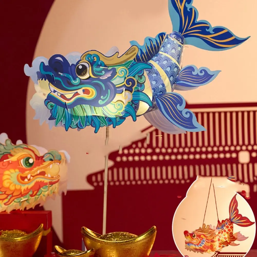 اليدوية التنين العام يده فانوس الإسقاط مضيئة السنة الجديدة فانوس DIY يده DIY بها بنفسك مهرجان الربيع الفوانيس مضيئة #2