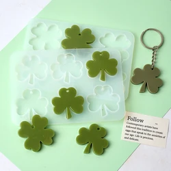 Clover Series Resin Pendant Mould Butterfly Cloud Lucky Clover DIY Scented Gypsum Hanging Ornament Keychain Crafts Silicone Mold