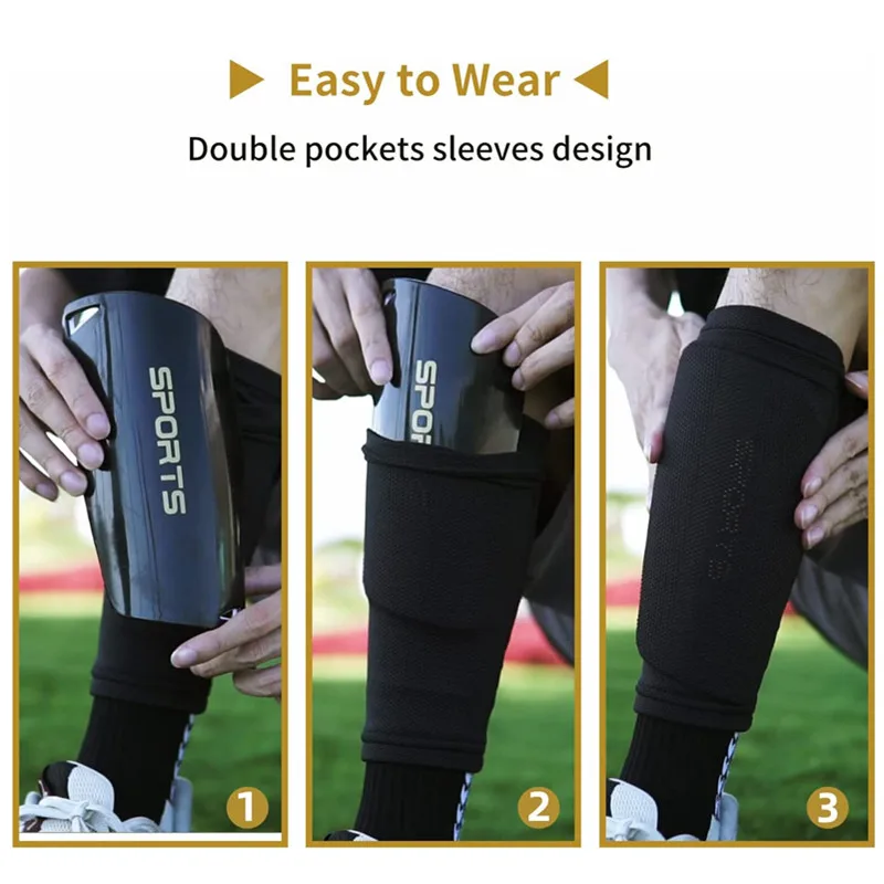 Sport Soccer Football Shin Guard Socks Pads EVA Cushion Protection Reduce Shocks and Injuries for Kid Youth Boys Girls