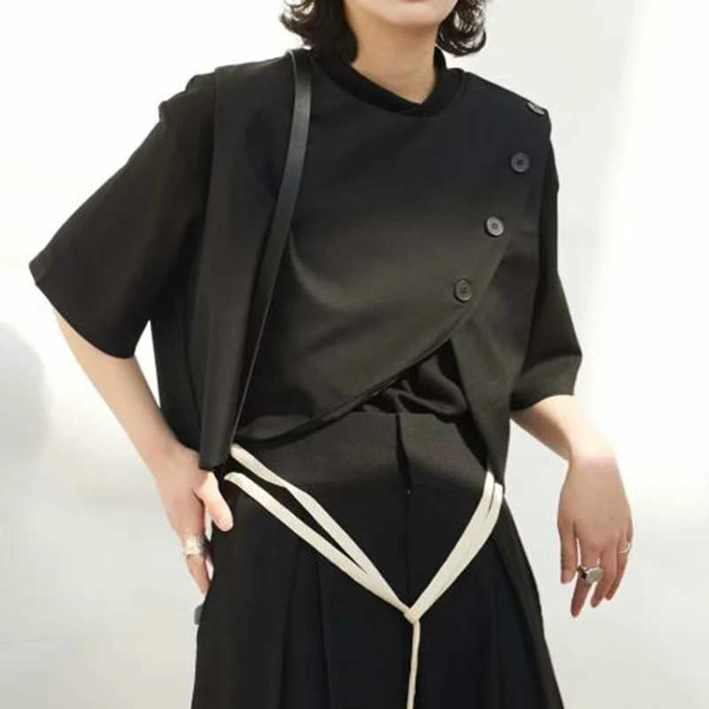 Japanische einfarbige Weste asymmetrische Nische Designer Diablo Yamamoto Stil Nische Design Weste