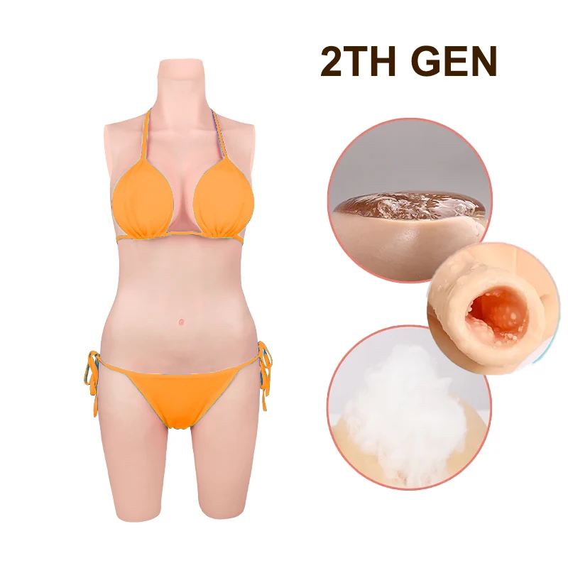 KUMIHO D Cup Onepiece 2TH GEN Silicone Bodysuit Fake Vagina Breast Forms Silicon Body Transgender Crossdresser Cosplay Shemale