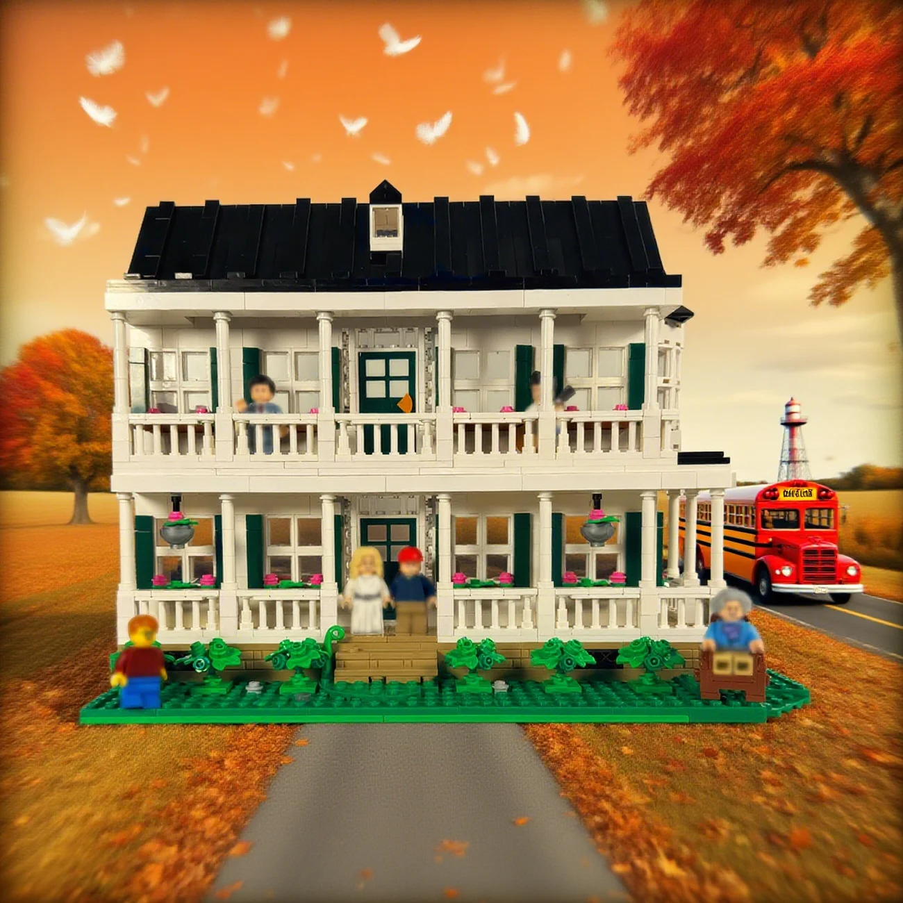 MOC 90s Movie Forrest Home Building Blocks Run Forrest Run Gump Wedding Boarding House Architecture Bricks Toy Adult Gift