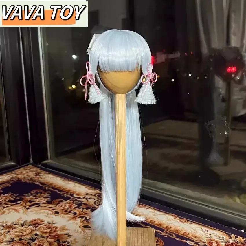 Anime Game Cosplay Kamisato Ayaka Hair BJD 1/3 1/4 Doll Toys Accessories Handmade Wig  Free Shipping Customized Items