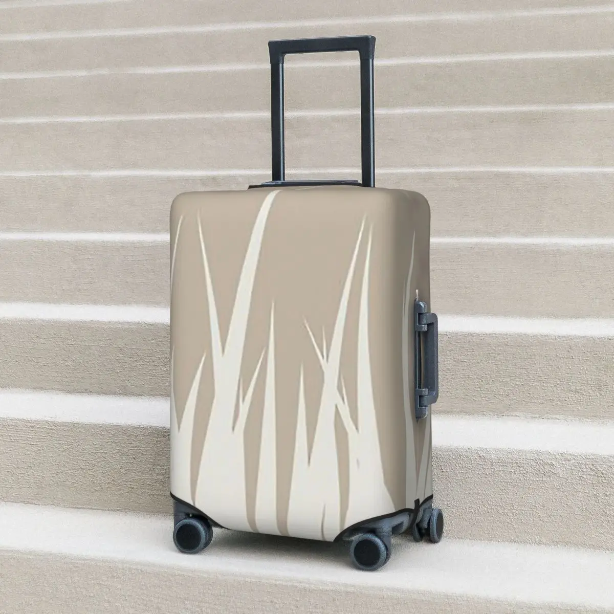 

Grass Minimalist Botanical Boho Beige Suitcase Cover Protection Elastic Travel Luggage Protector Covers for 18-32 Inch