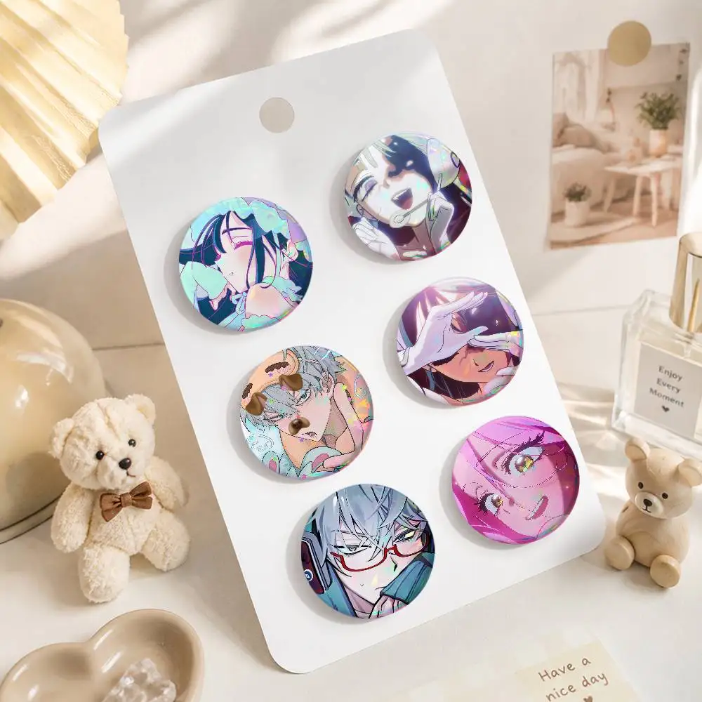 A-Alien S-Stage-E Anime Snap-in Pins Cartoon Character Round Creative Brooches For Backpack Accessories Jewelry Gifts