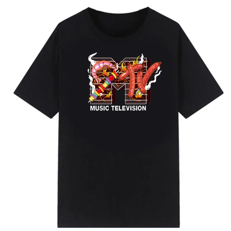 Men Retro T Shirt Mtv Throwback T-Shirt Vintage 80S 90S Bands Hip-hop Music Tv Culture Tee Tops Roupas Masculinas Ropa Hombre