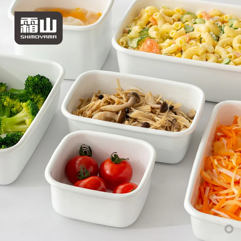 

SHIMOYAMA Enamel Food Storage Container with Lid – Freezer-, Refrigerator-, and Direct-Stovetop-Safe Meal Prep and Bento