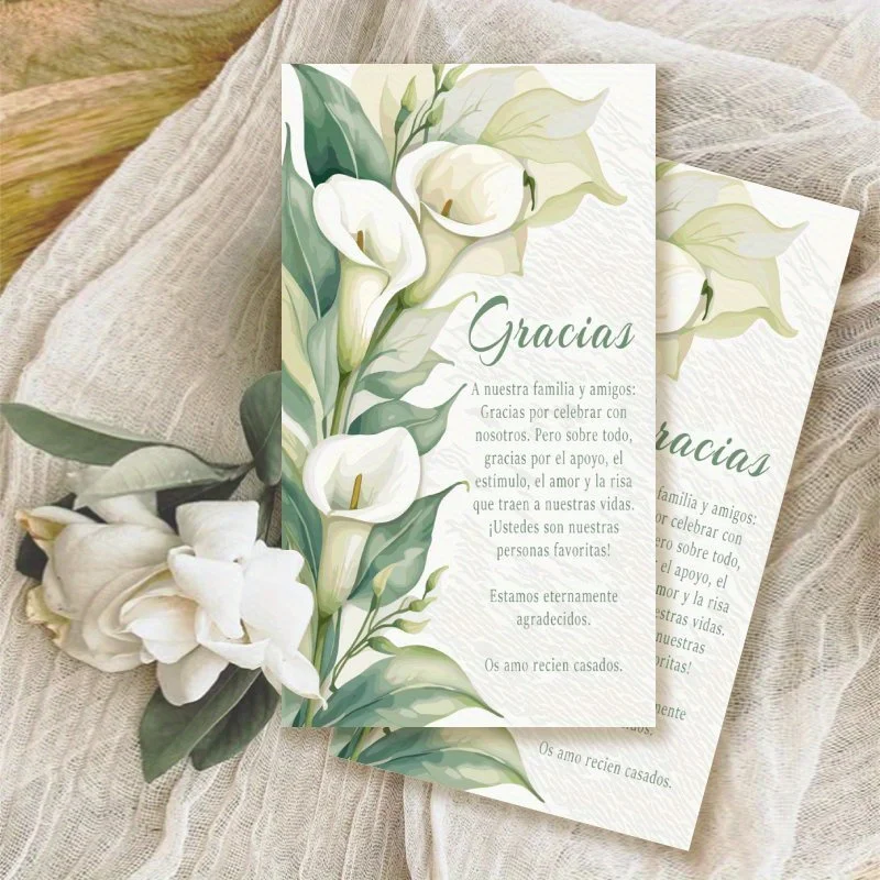 100pcs Spanish Sticky Note Thank-you Card Set, Wedding Guest Thank-you Card, Activity Table Card, Suitable for Weddings