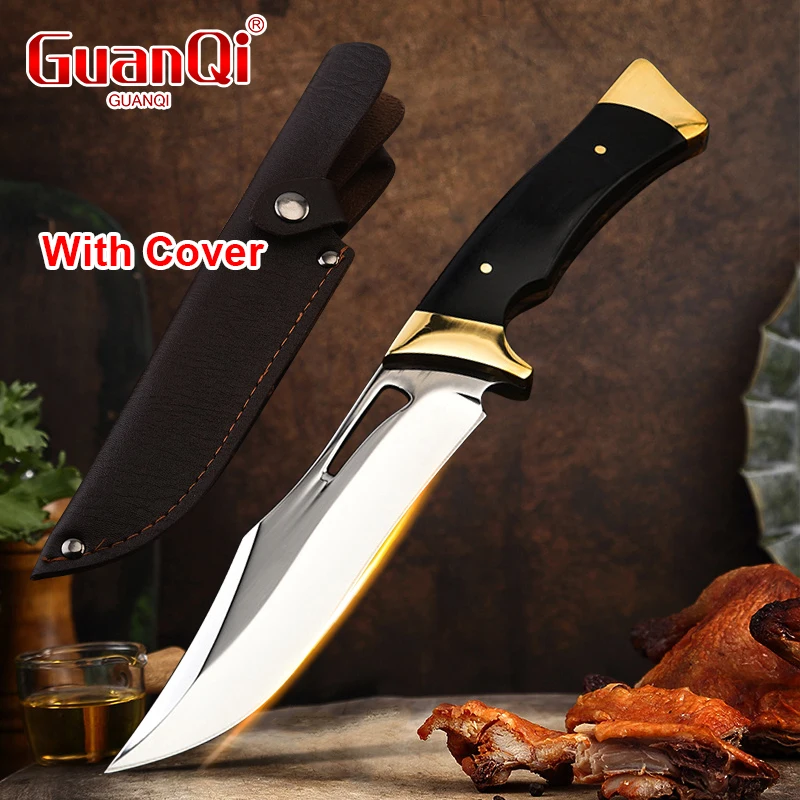 Cuchillo de carnicero profesional de acero inoxidable, cuchillo de utilidad para deshuesar, cuchillo forjado hecho a mano, mango de madera, accesorios de cocina