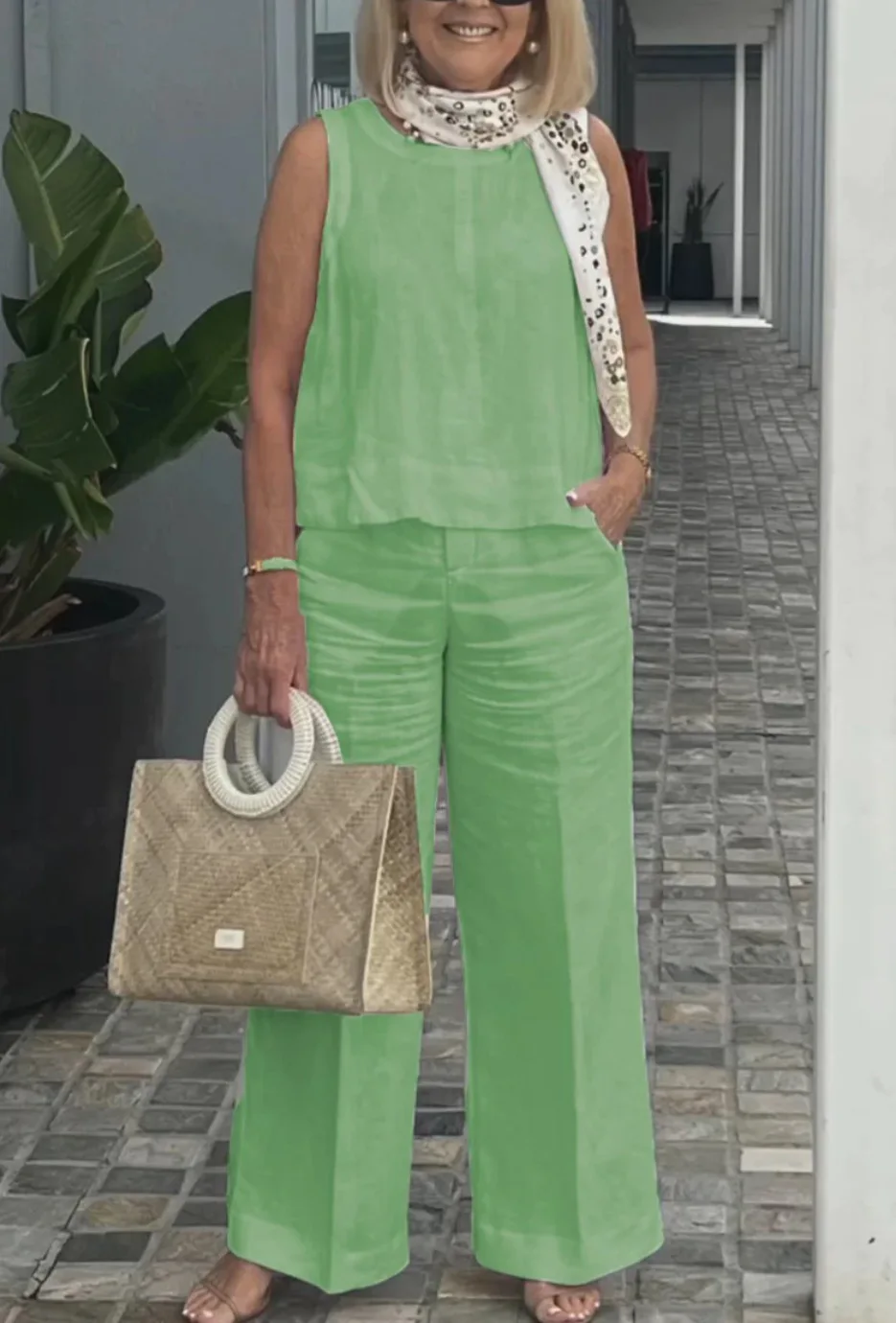 2026 New Women's Clothing Fashionable, Comfortable, Casual, Loose Commuting Temperament Versatile, Fresh And Sleeveless Set