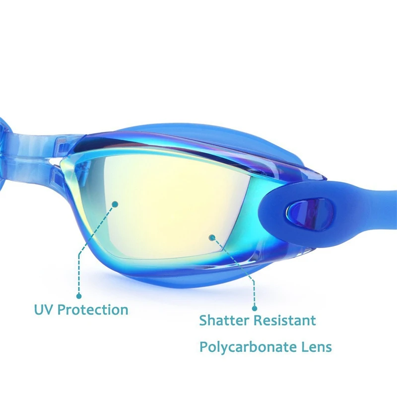 Lunettes de natation pour hommes et femmes, lunettes de natation, anti-buée, protection UV, étanche, silicone, réglable, adultes, piscine, lunettes